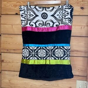 Velvet Satin & Cotton Bed Vibrant Multicolor Decorative Pillowcase